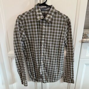 Micheal Kors green plaid button up shirt